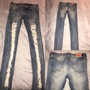 Machine Skinny distressed jeans